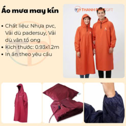 Trang Chủ 89 Alternative view of áo mưa bít liền thân in logo doanh nghiệp a01