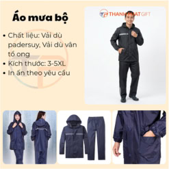 Áo Mưa Bộ Cao Cấp Có In Logo A02 17 Áo mưa bộ cao cấp có in logo a02 - ảnh 2
