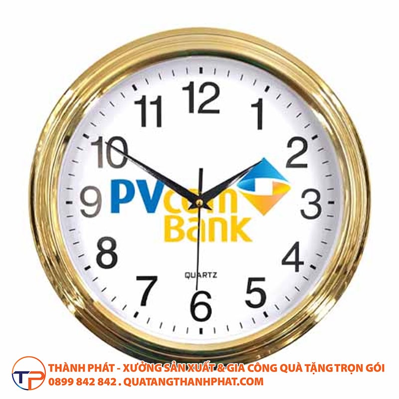 Dong ho treo tuong in logo thuong hieu