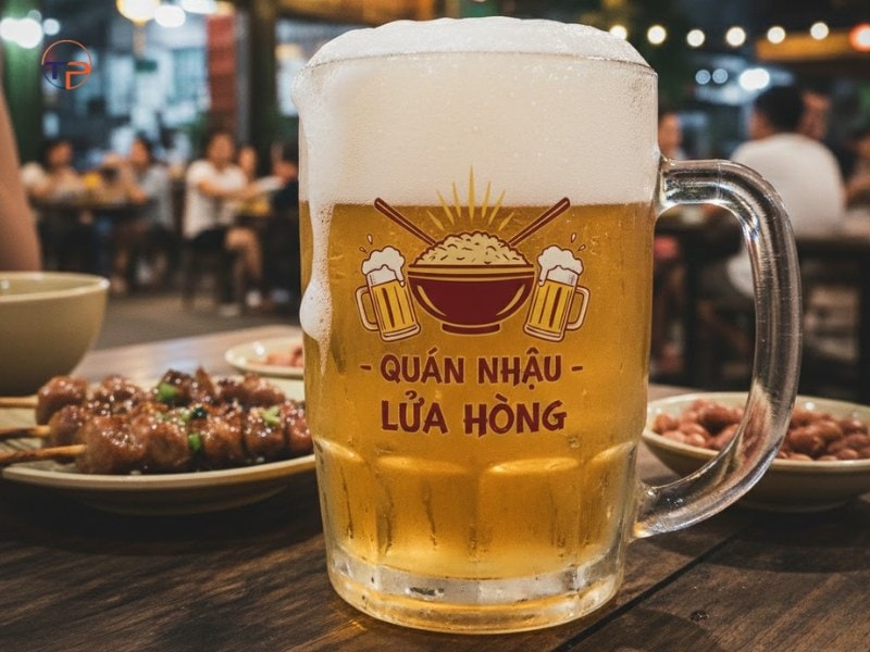 Giá In Ly/Bình Nước Thủy Tinh, Nhựa, Gỗ, Kim Loại Giữ Nhiệt Theo Yêu Cầu 37 Ly thuy tinh co quai in logo