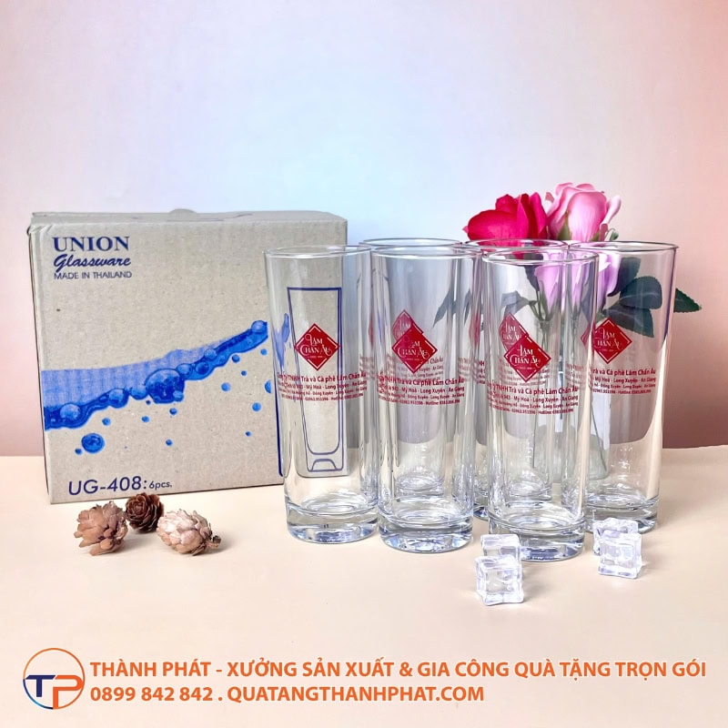 Ly Thuỷ Tinh Ống Cao In Logo Doanh Nghiệp Lt13 9 Ly thuỷ tinh ống cao in logo doanh nghiệp lt13