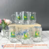Ly Thuỷ Tinh Quai Chữ C Bầu Sọc In Logo Lt14 55 Ly thuy tinh quai chu c bau soc in logo lt14 tinh te