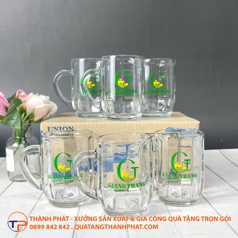 Bộ Bình Ly Thuỷ Tinh In Logo Lt20 28 Ly thuy tinh quai chu c bau soc in logo lt14 tinh te