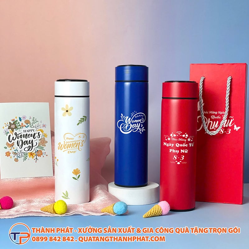 Set Quà Tặng Ngày Quốc Tế Phụ Nữ 8-3 37 Binh nuoc giu nhiet 500ml in ngay 8 3
