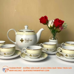 Bộ Ấm Trà Chỉ Vàng In Logo 17 Bộ ấm trà chỉ vàng in logo - ảnh 4