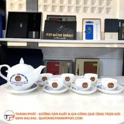 Bộ ấm trà nắp ngọn lửa in logo