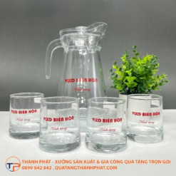 Bộ Bình Ly Thuỷ Tinh In Logo Lt20 16 Bộ bình ly thuỷ tinh in logo lt20 - ảnh 2