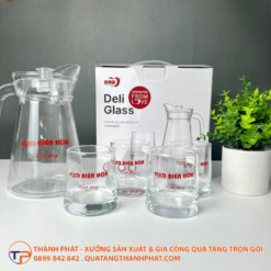 Bộ Bình Ly Thuỷ Tinh In Logo Lt20 18 Bộ bình ly thuỷ tinh in logo lt20 - ảnh 4