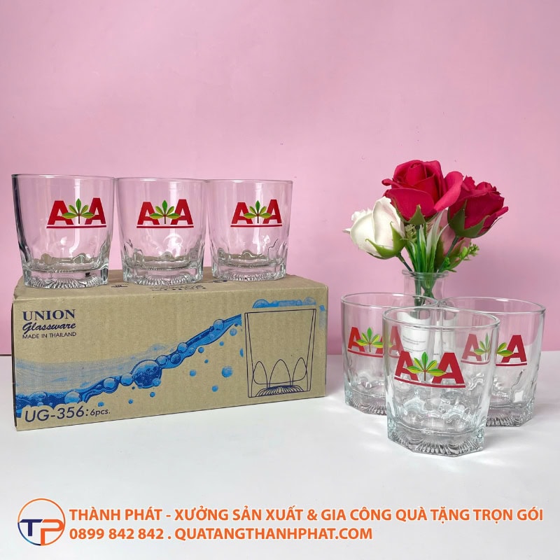Ly Thuỷ Tinh Đế Kim Cương Lt30 23 Ly thuy tinh day ngan in logo lt19 cao cap