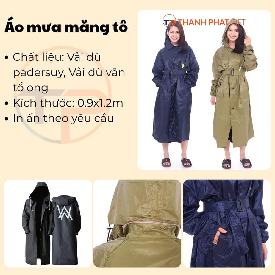 Áo Mưa Măng Tô Thời Trang In Logo A05 19 35