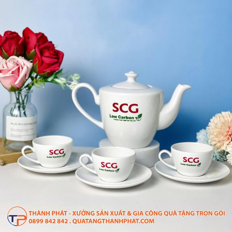 Bộ Ấm Trà Daisy In Logo 22 Bo am tra daisy in logo hien dai