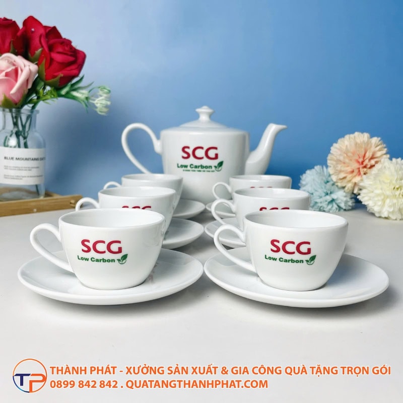 Bộ Ấm Trà Daisy In Logo 23 Bo am tra daisy in logo sang trong
