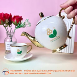 Bộ Ấm Trà Mạ Vàng Sang Trọng In Logo 18 Bộ ấm trà mạ vàng sang trọng in logo - ảnh 4