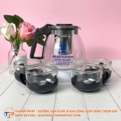 Bộ ấm trà thuỷ tinh có lõi lọc inox