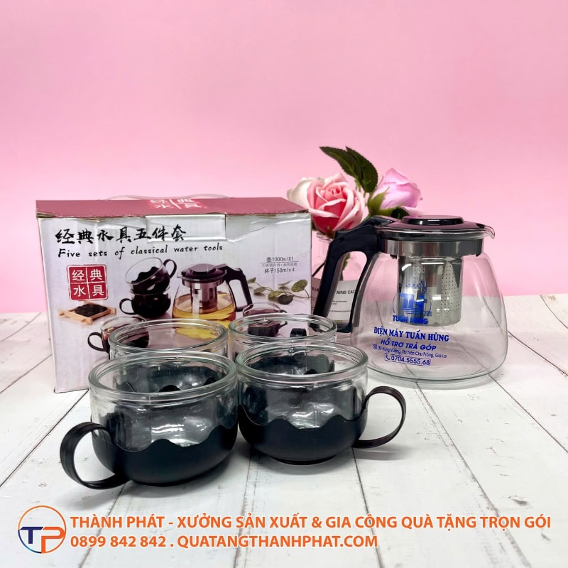 Bộ Ấm Trà Thuỷ Tinh Có Lõi Lọc Inox 11 Bộ ấm trà thuỷ tinh có lõi lọc inox - ảnh 2