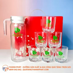 Bộ bình ly thuỷ tinh quà tặng in logo lt27 - ảnh 4