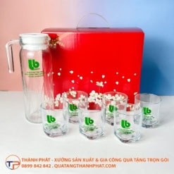 Bộ bình ly thuỷ tinh quà tặng in logo lt27 - ảnh 3