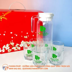 Alternative view of bộ bình ly thuỷ tinh quà tặng in logo lt27