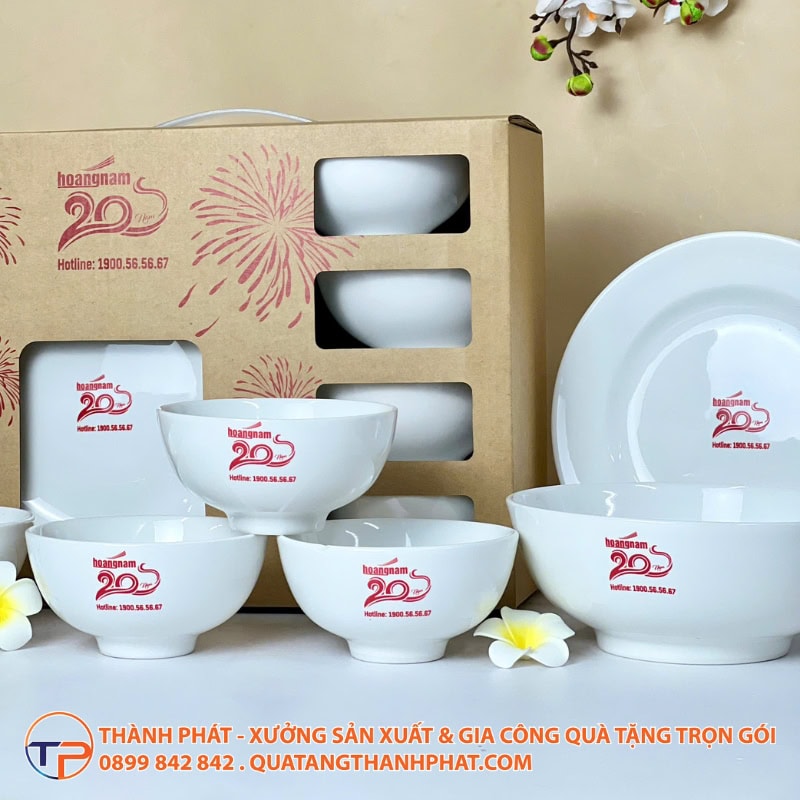 Bộ Chén Đĩa Quà Tặng In Logo 18 Bo chen dia qua tang in logo cao cap