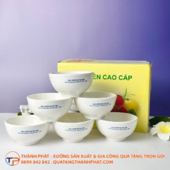 Bộ chén sứ 11,5cm in logo