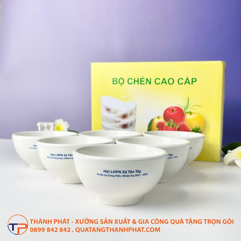 Bộ Chén Sứ 11,5Cm In Logo 19 Bo chen su 115cm in logo tinh te