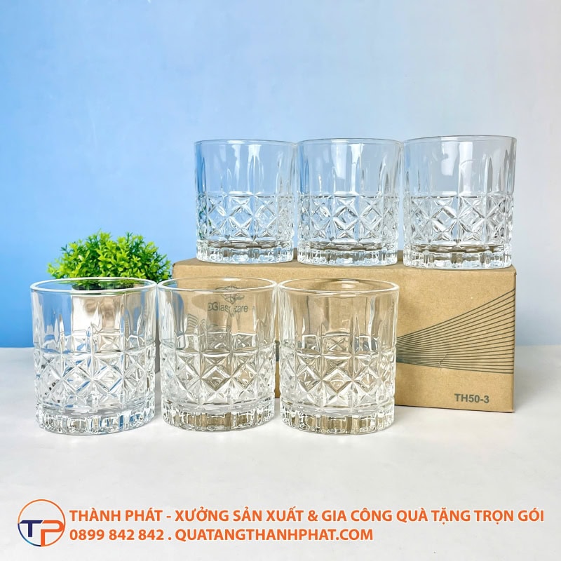 Ly Thuỷ Tinh Vân Caro In Logo Lt28 16 Ly thuy tinh van caro lt28 hien dai