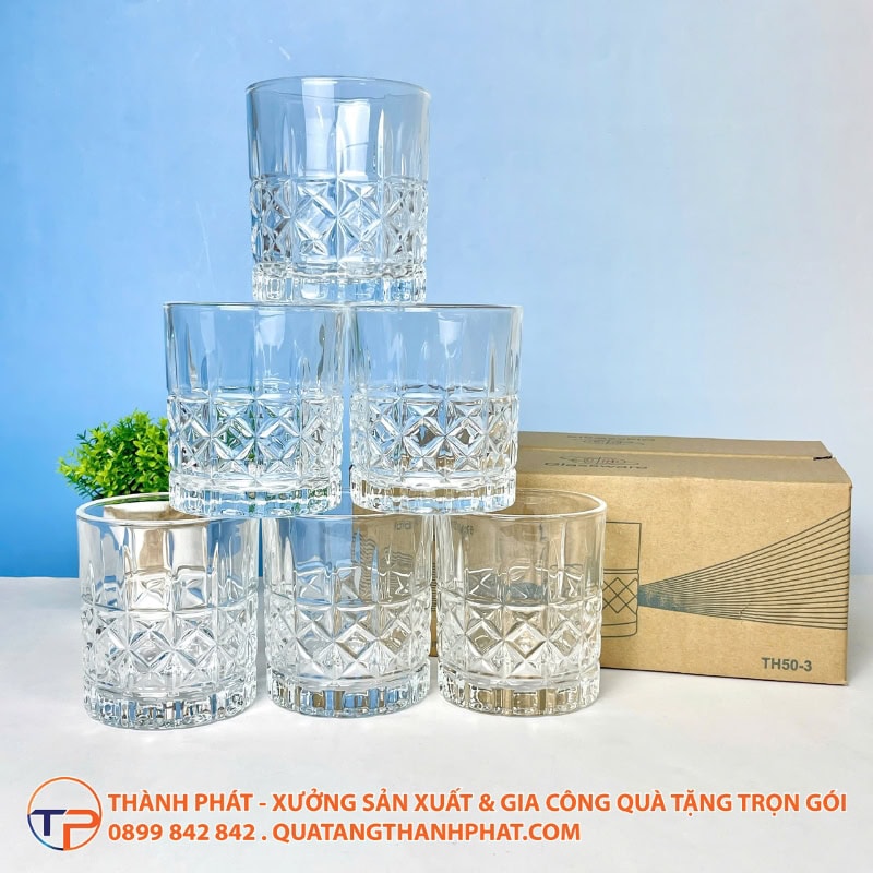 Ly Thuỷ Tinh Vân Caro In Logo Lt28 17 Ly thuy tinh van caro lt28 tinh te