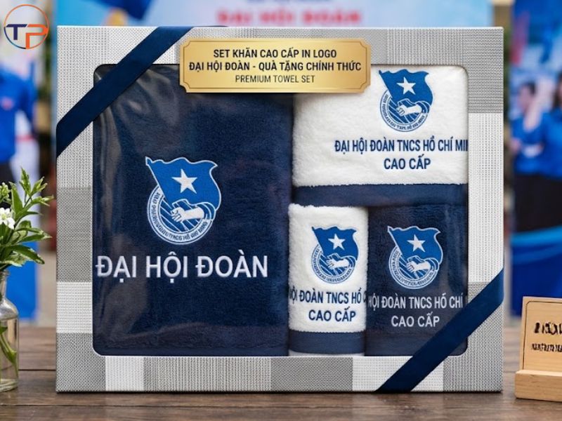 Gợi Ý Quà Tặng Đại Hội Công Đoàn Các Cấp In Logo Ý Nghĩa 28 Set khan cao cap