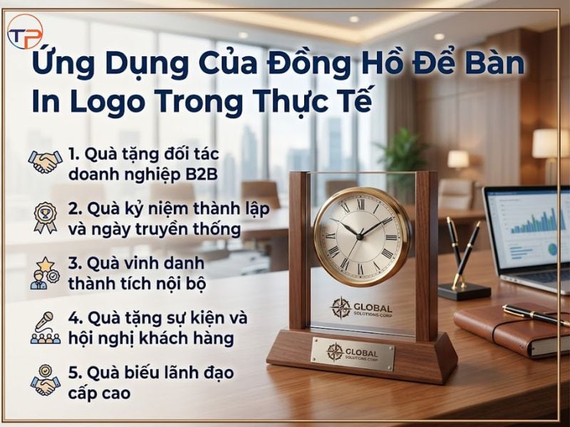 Đồng Hồ Để Bàn In Logo Quà Tặng: Đặc Điểm, Ứng Dụng, Mẫu &Amp; Báo Giá 14 Dong ho de ban in logo co ung dung gi
