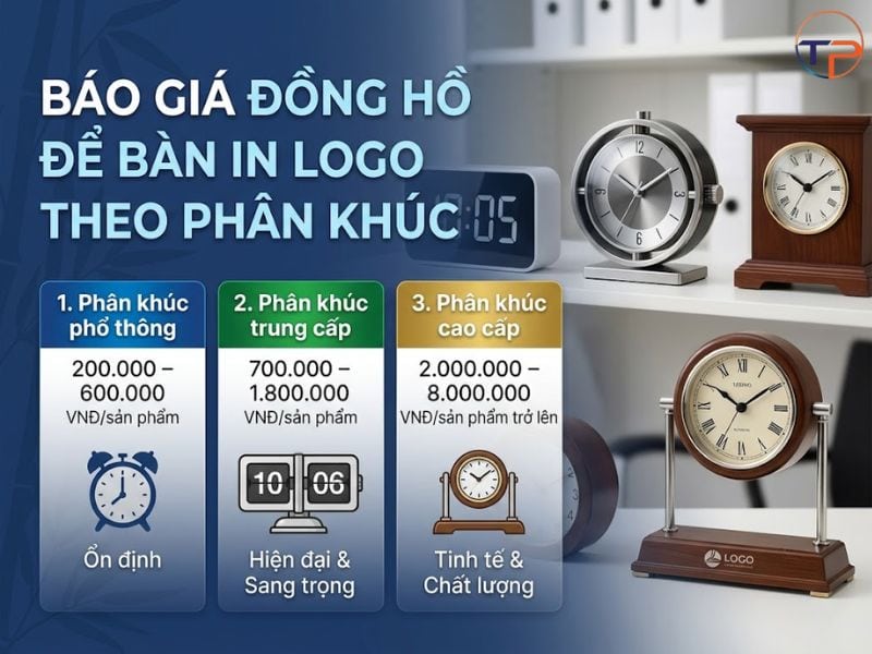 Đồng Hồ Để Bàn In Logo Quà Tặng: Đặc Điểm, Ứng Dụng, Mẫu &Amp; Báo Giá 20 Gia dong ho de ban in logo