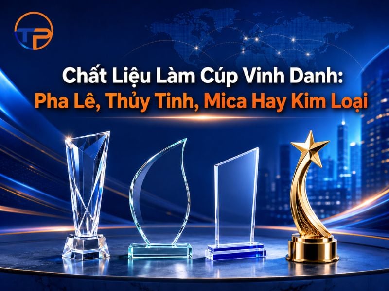 Chất Liệu Làm Cúp Vinh Danh: Pha Lê, Thủy Tinh, Mica Hay Kim Loại? 10 Chất liệu làm cúp vinh danh