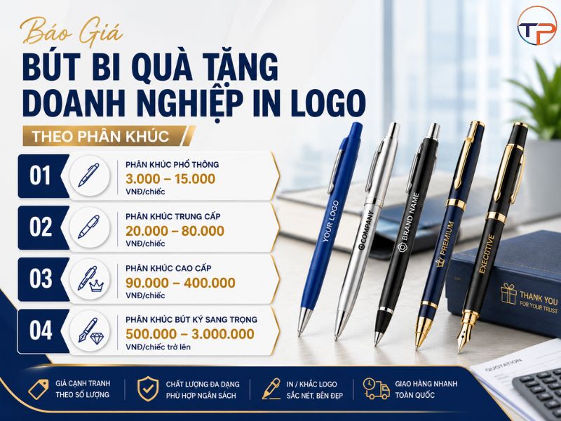 Bút Bi Quà Tặng Doanh Nghiệp In Logo: Đặc Điểm, Phân Loại, Ứng Dụng &Amp; Báo Giá 23 Gia but bi qua tang in logo