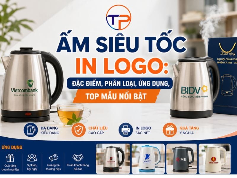 Ấm Siêu Tốc In Logo: Đặc Điểm, Phân Loại, Ứng Dụng Và Top Mẫu 19 Ấm siêu tốc in logo