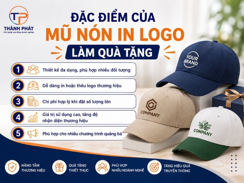 Mũ Nón In Logo Làm Quà Tặng: Phân Loại, Ứng Dụng Và Top Mẫu 18 Dac diem mu non in logo qua tang