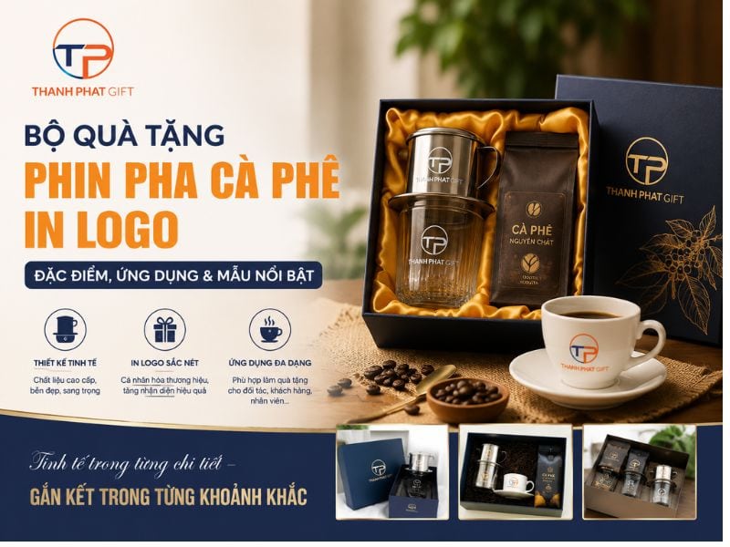 Phin cà phê in logo làm quà tặng