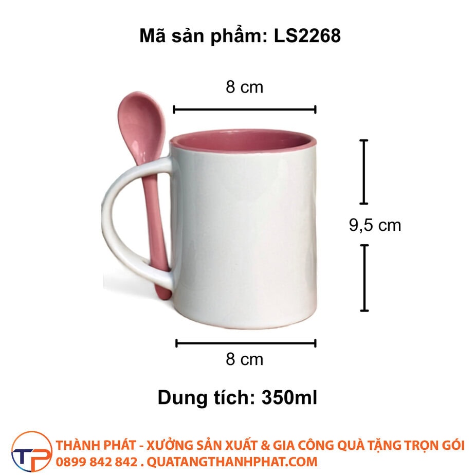 Phôi Ly Sứ Lòng Màu Quai Cài Muỗng Ls18 15 Phoi ly su long mau quai cai muong in logo