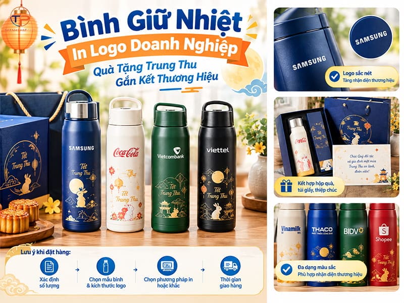 Top Mẫu Bình Giữ Nhiệt Làm Quà Tặng Trung Thu Đẹp, Giá Rẻ 18 Binh giu nhiet in logo