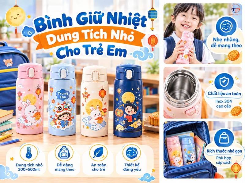 Top Mẫu Bình Giữ Nhiệt Làm Quà Tặng Trung Thu Đẹp, Giá Rẻ 16 Binh giu nhiet tre em