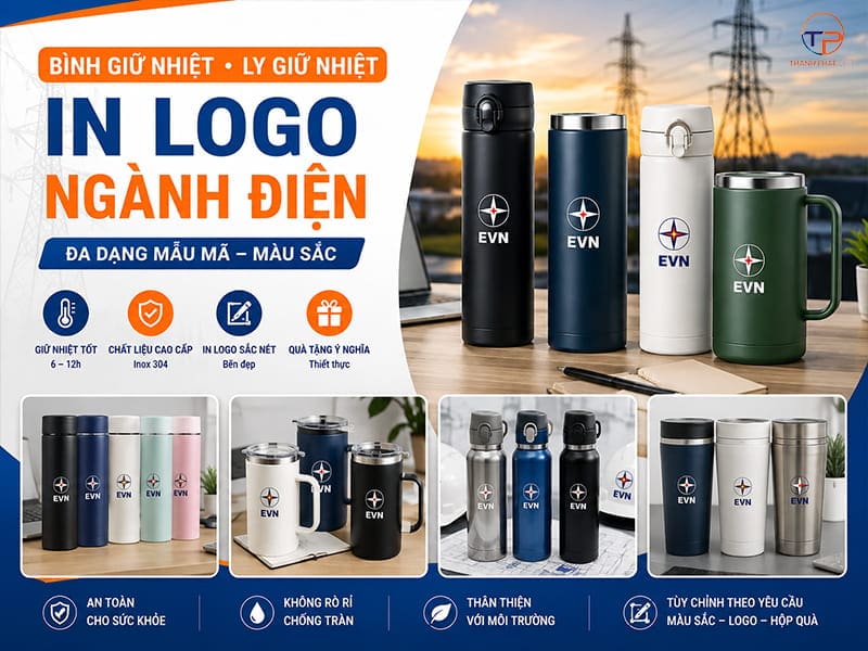 Quà Tặng Ngành Điện: Ý Nghĩa, Ứng Dụng &Amp; Top Mẫu 18 Binh ly giu nhiet in logo