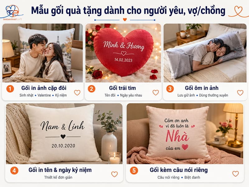 Gối Quà Tặng: Ý Nghĩa, Ứng Dụng, Phân Loại Và Top Mẫu 17 Goi dnah cho vo chong