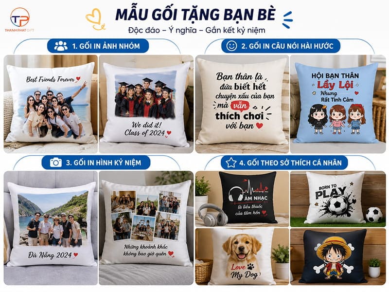 Gối Quà Tặng: Ý Nghĩa, Ứng Dụng, Phân Loại Và Top Mẫu 19 Goi tang ban be