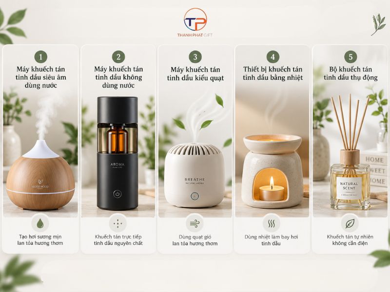 Máy Xông Tinh Dầu In Logo: Đặc Điểm, Phân Loại, Top Mẫu &Amp; Lưu Ý Lựa Chọn 20 May tinh dau theo co che khuech tan