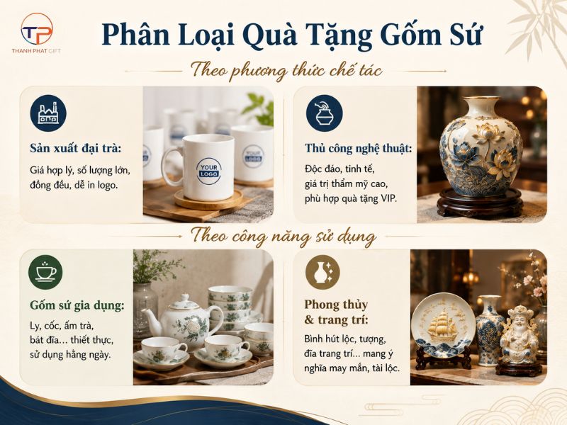 Quà Tặng Doanh Nghiệp Gốm Sứ: Ý Nghĩa, Phân Loại, Ứng Dụng &Amp; Top Mẫu 23 Phan loai qua tang gom su