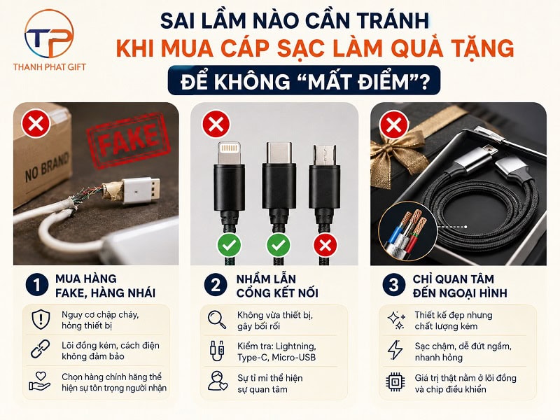 Gợi Ý Mẫu Cáp Sạc Điện Thoại Làm Quà Tặng Đẹp, Độc Đáo 22 Sai lam khi mua cap sac lam qua tang