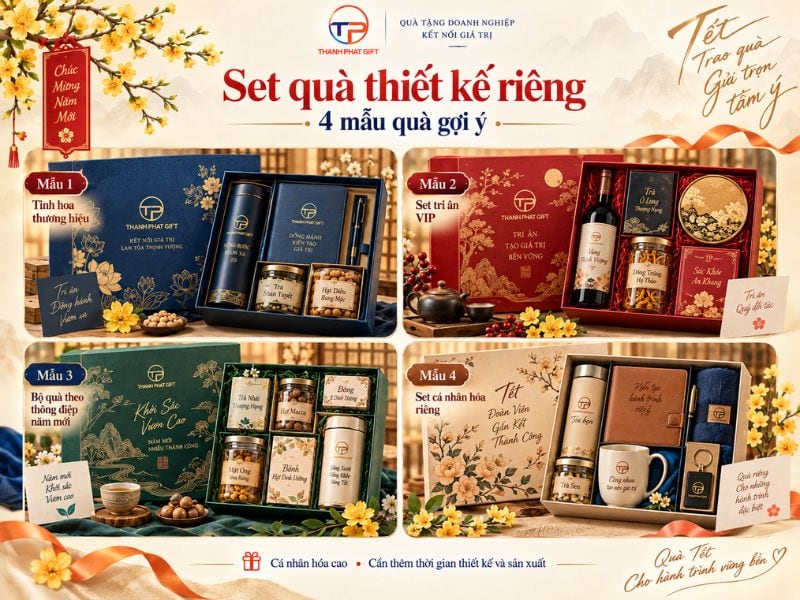 Gợi Ý Quà Tặng Doanh Nghiệp Dịp Tết, Cuối Năm Độc Đáo 49 Set qua tang thiet ke rieng