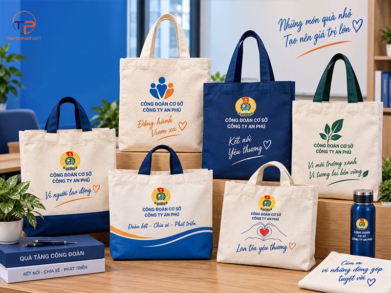 Top 9+ Món Quà Tặng Công Đoàn In Logo Đẹp, Giá Rẻ 20 Tui tote in logo