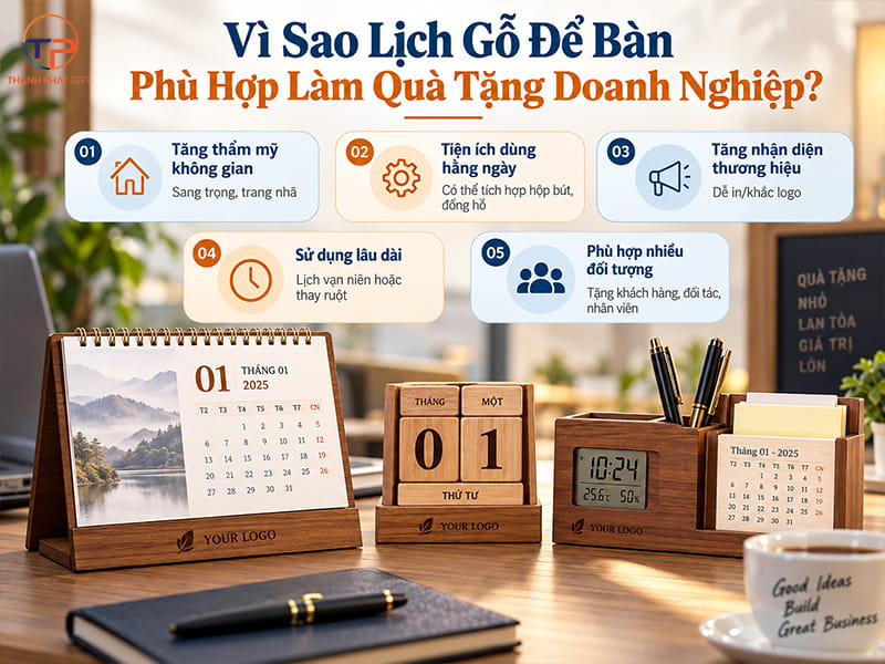 Top 15+ Mẫu Lịch Gỗ Để Bàn Làm Quà Tặng Doanh Nghiệp Đẹp, Sang Trọng 23 Co nen tang lich de ban bang go